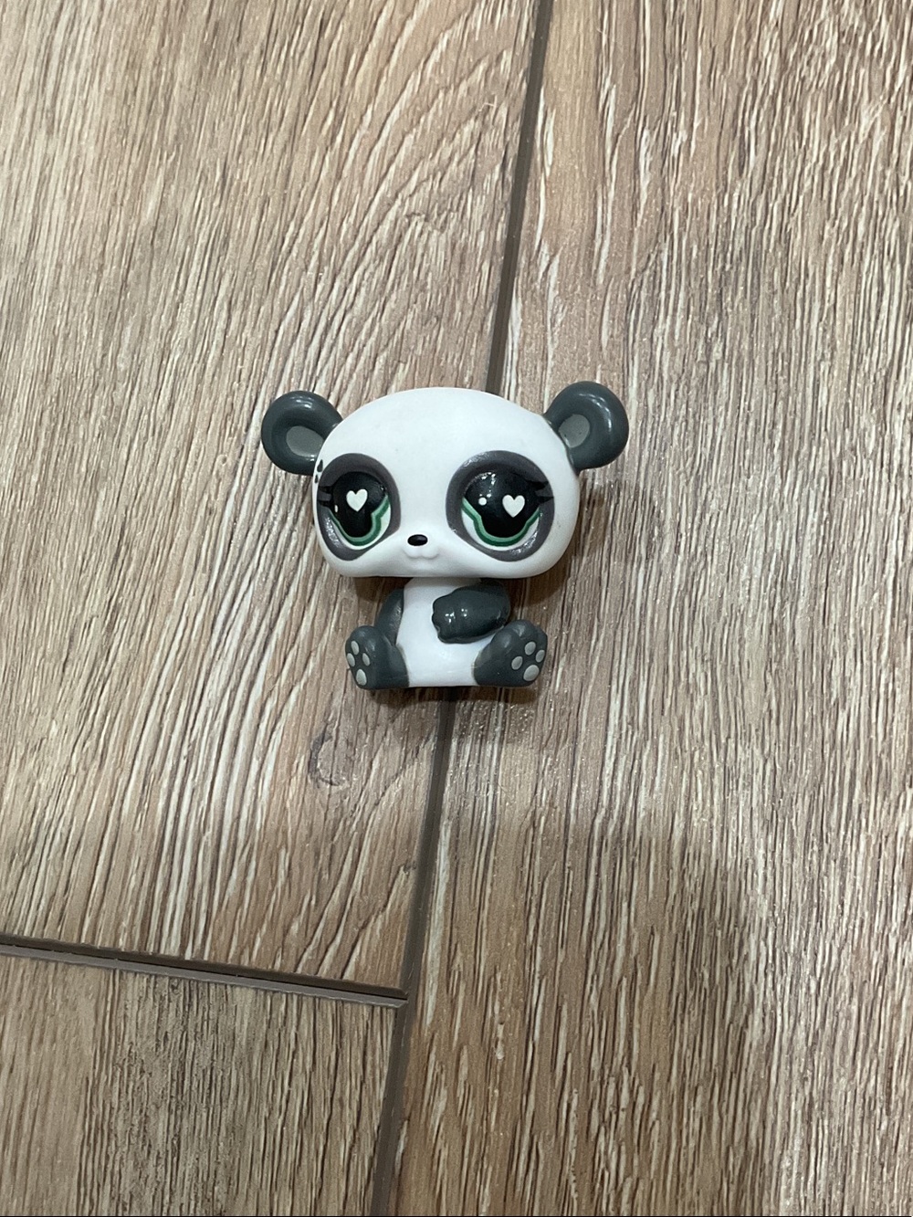 Littlest Pet Shop Panda Figure - White and Gray with Green Eyes